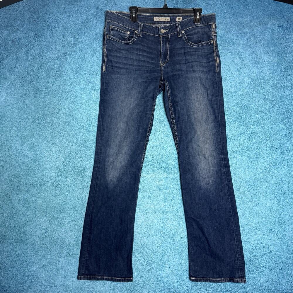 BKE Denim Blue Jeans Mens Size 31x33 Payton Country Cowboy Bootcut Fits 36x31.5